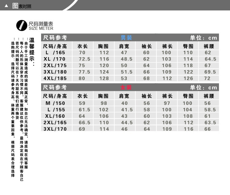 细节 尺寸表