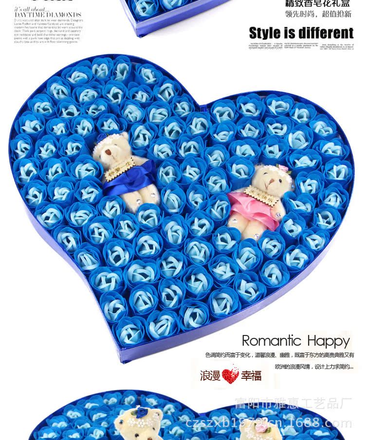 卡通心92朵情侶熊_16