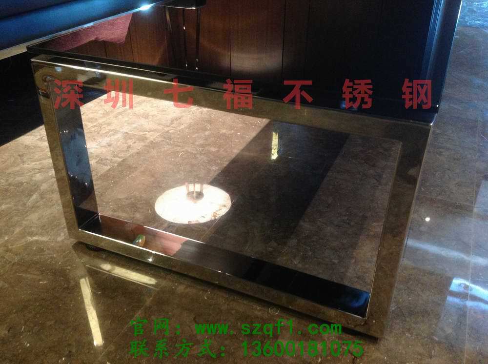 镜面不锈钢玻璃茶几底架2