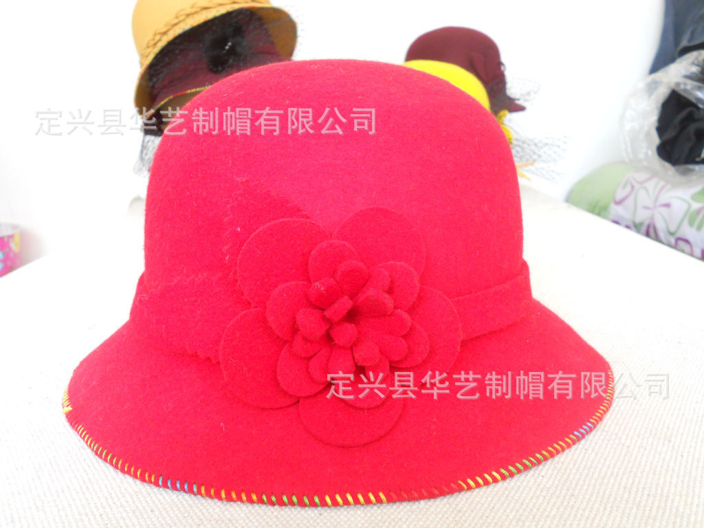 河北定兴华艺制帽供应女款,成帽,毡帽,定型帽,帽子,女帽图片_4