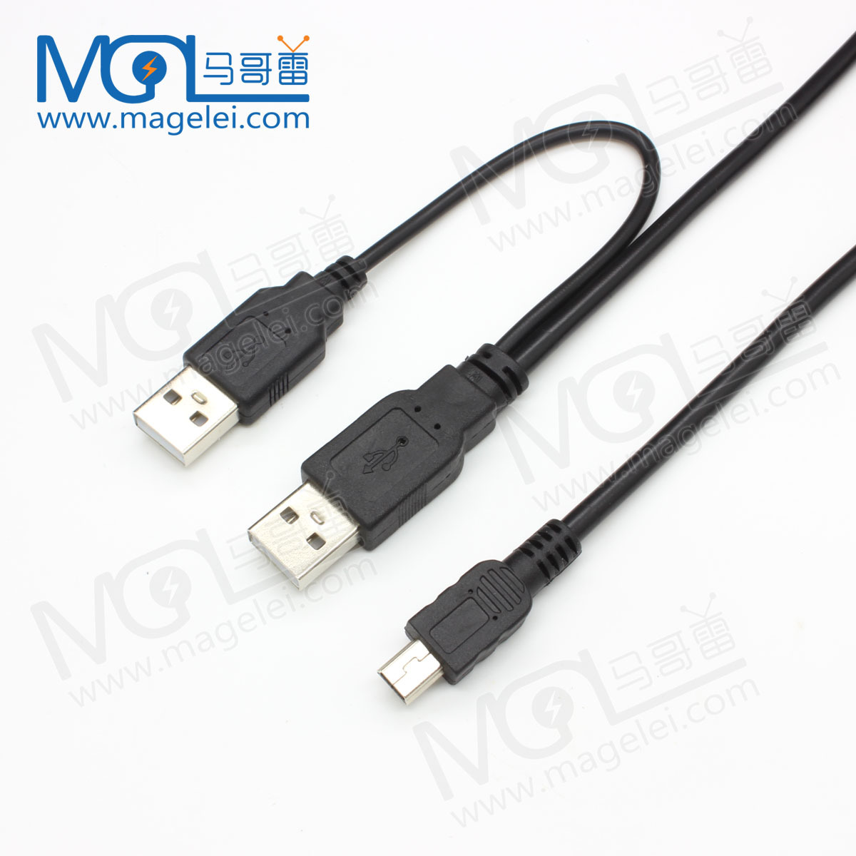 USB2.0 黑色 Y型线