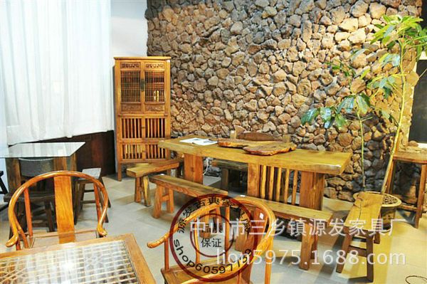 YF0507樟木茶台组合 六件套茶桌 茶几 客厅组合 时尚简约