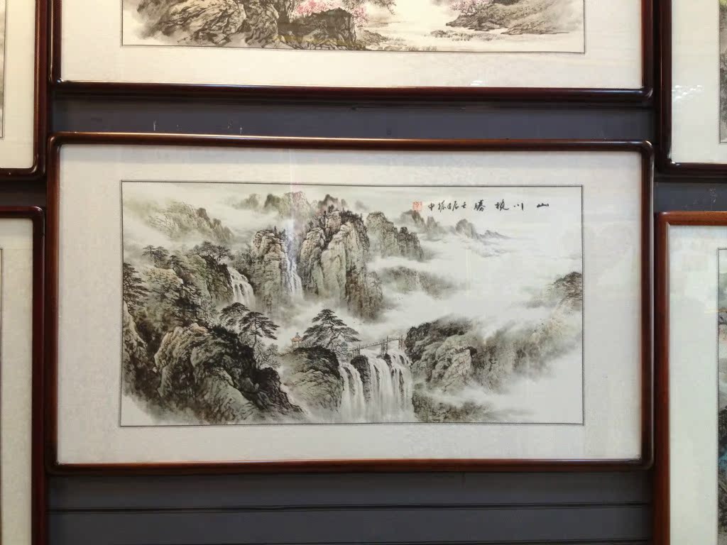 手绘手工国画批发装裱山水花鸟水墨画字画客厅书房卧室装饰画