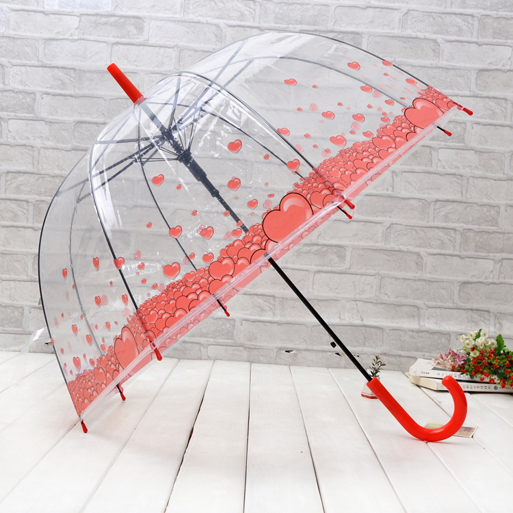 雨伞厂家 批发 英伦建筑波罗透明伞 透明雨伞 长柄蘑菇公主伞图片_3