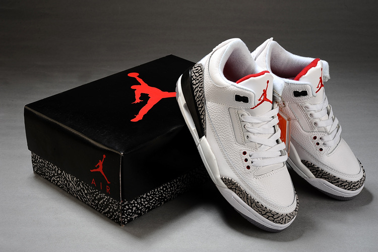 耐克乔丹三代男女篮球鞋air jordan 3(aj3)爆裂纹黑白水泥夜光底