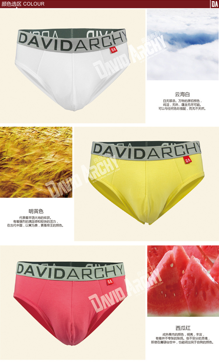 davidarchy da男士三角内裤 包臀性好 柔软透气 真人实拍图片_12