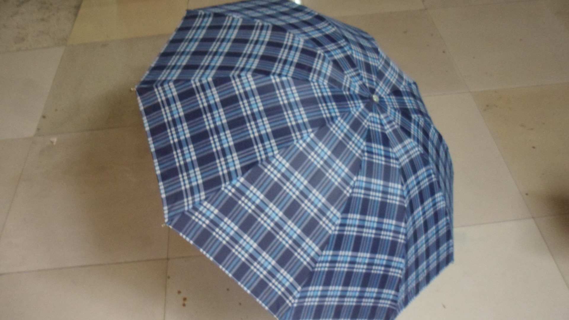 蕭山雨傘廠供應優質三折晴雨傘 新款10K滌絲格子雨傘低價批發 SAM_1531