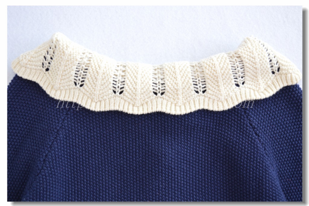 2013秋裝新款 外貿童裝 GA+女童刺繡翻領針織衫 優質童針織衫