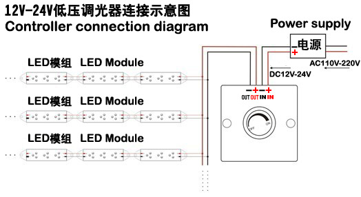 LED低压调光器连接示意图