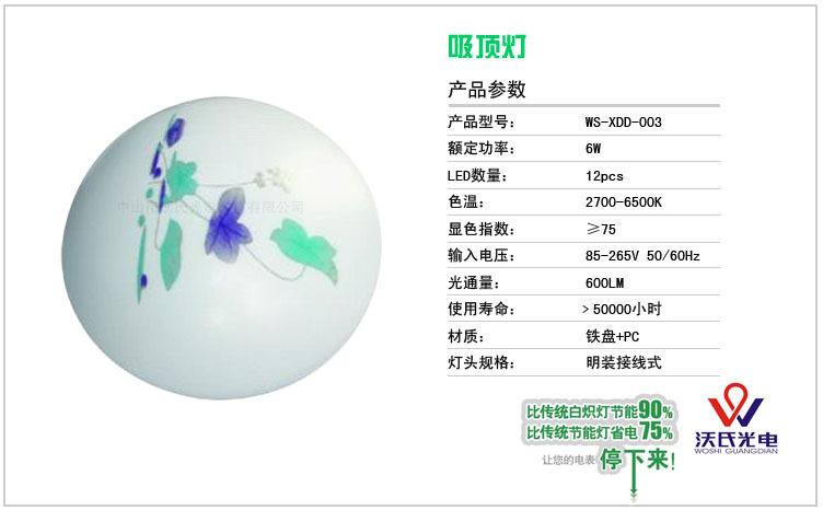 吸顶灯产品详情模板003