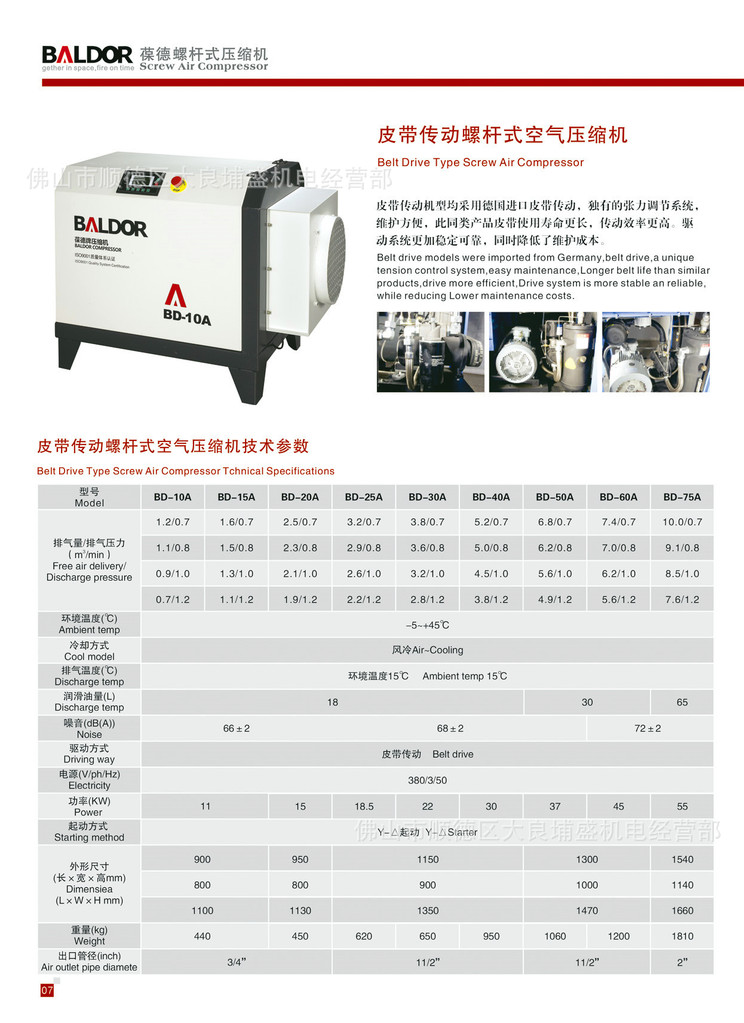 广东喜德盛专注空压机12年,现货供应22kw葆德螺杆式空