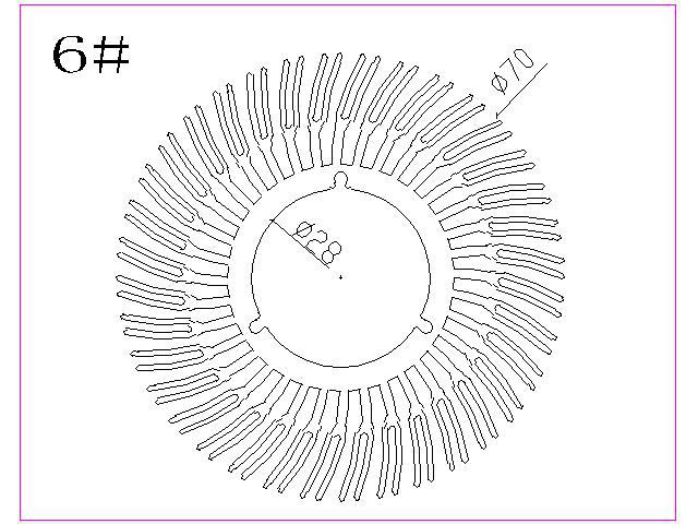 供应6号LED天花灯太阳花散热器铝型材