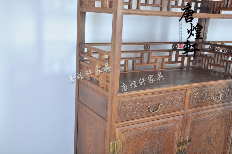 鸡翅木书柜四件套 (15)