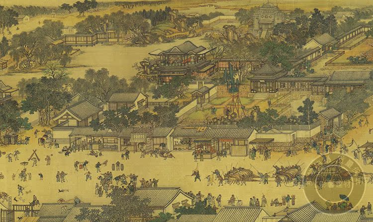 【彤馨建材】电视背景墙纸 沙发背景墙砖 瓷砖背景墙 清明上河图图片