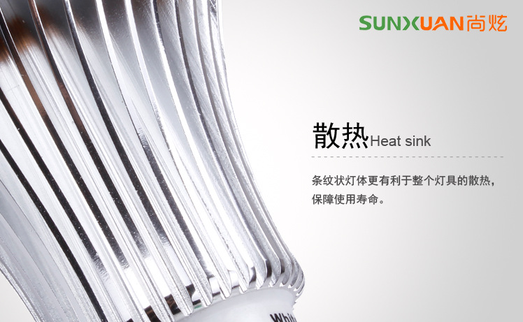 5W LED球泡灯细节图-散热