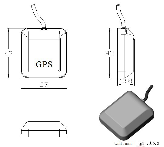 GPS外置天線-尺寸圖