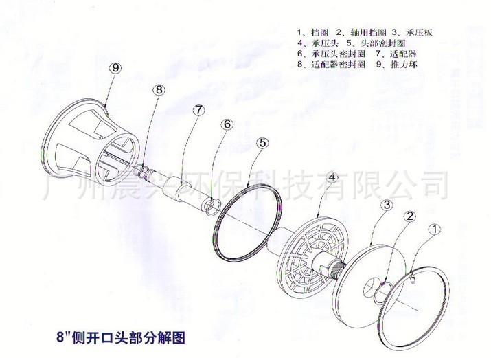 玻璃钢膜壳8寸侧开结构图