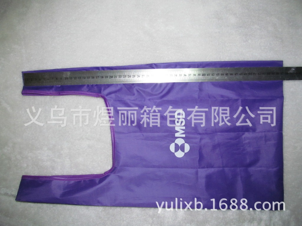 四方涤纶背心袋 baggu 草莓涤纶环保折叠时尚 双层手提底部加固