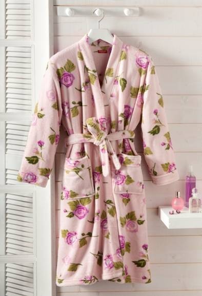 FLOWER POLAR FLEECE BATHROBE 2