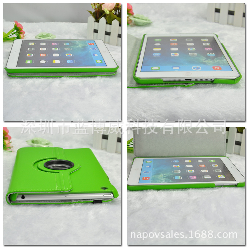 IIpad mini 荔枝紋 自動休眠旋轉皮套 15