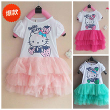 �۲ʲ���ͯװ��ͯ��װ kittyèŮͯ����ȹ ������ɴ����ȹ 6��ɴ