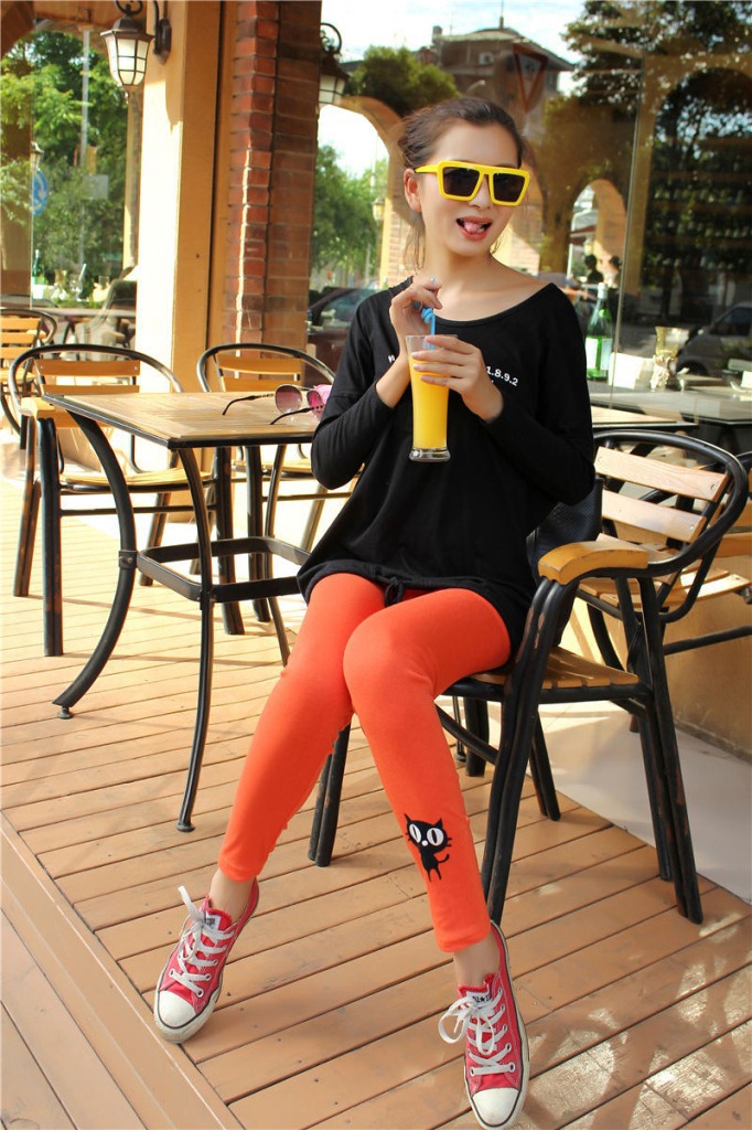 Q805 小猫卡通打底裤 (30)