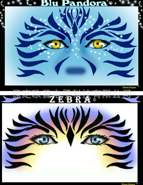 供应金凤凰脸部彩绘模板/喷绘模板/face paint stencils
