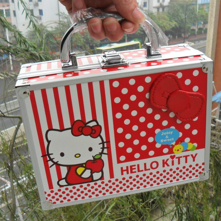 2013年全新超萌HELLO KITTY精美手提化妝箱 外貿款現貨批發工廠,批發,進口,代購