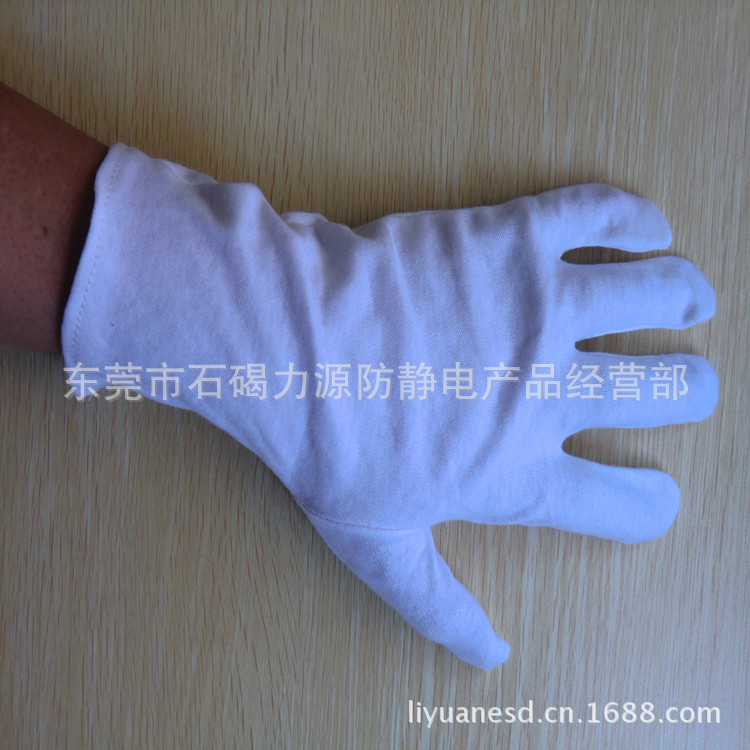 纯棉白色手套LY-E0015-4