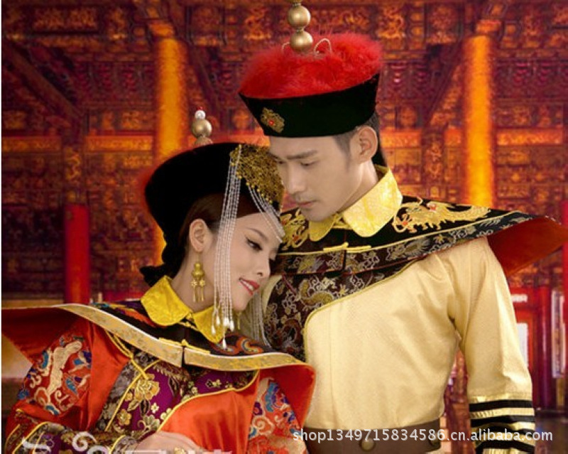 清朝皇帝皇后 婚庆古装中式婚礼喜服2套装古装盘子女人坊厂家批发
