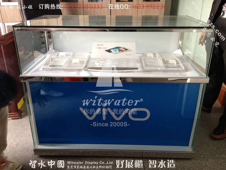 2014新款步步高VIVO手机柜图片 蓝色步步高手机柜价格