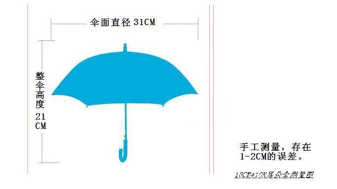 18CM10K耳朵傘測量圖