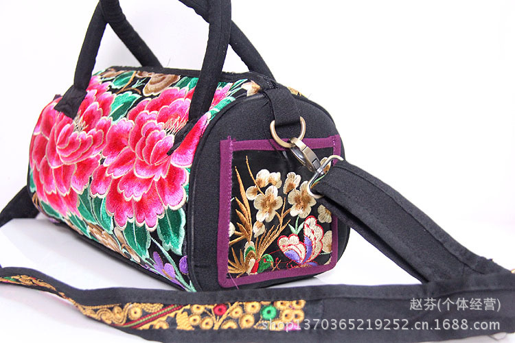 民族繡花手提斜垮兩用包