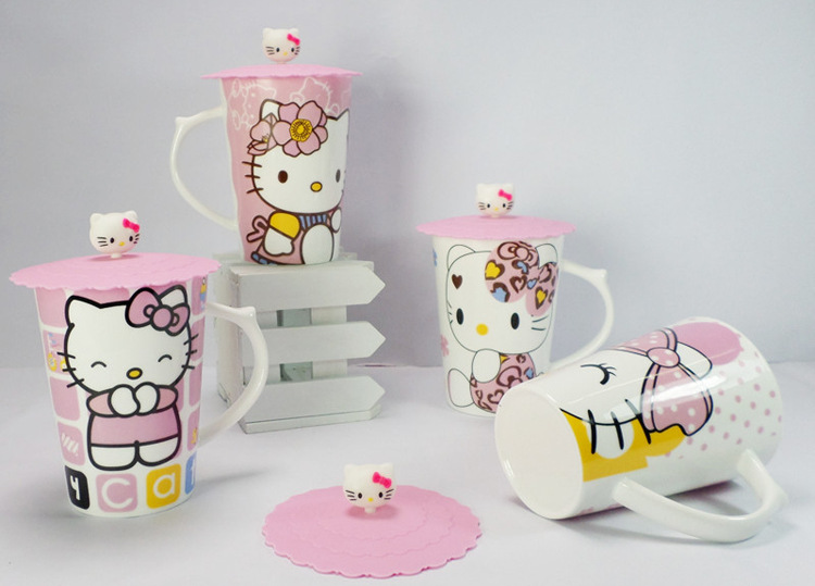 Hello Kitty 創意帶蓋骨瓷杯 個性禮品杯1