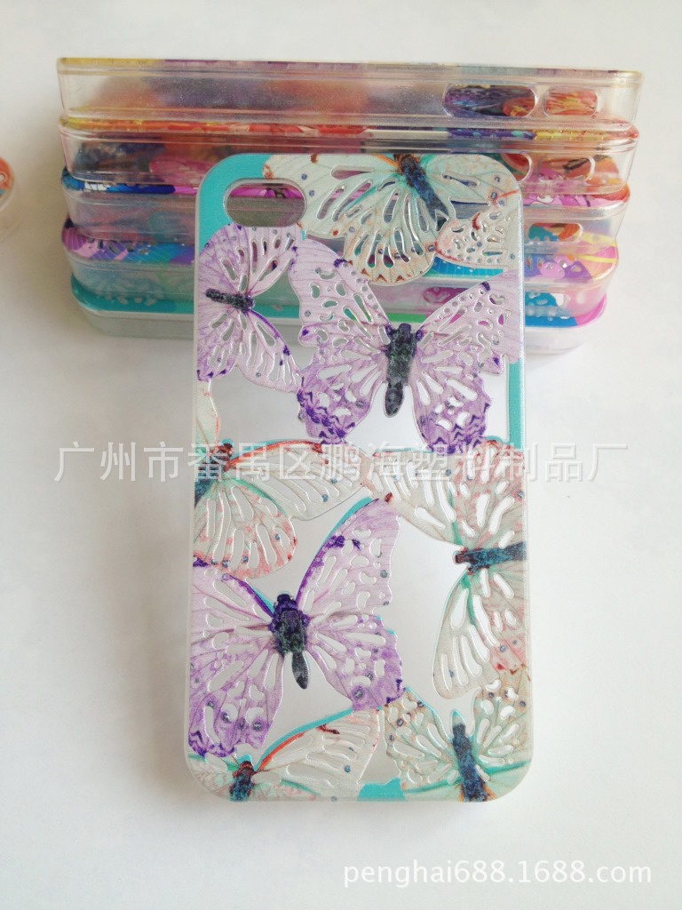 iphone4 彩色UV镂空蝴蝶手机壳火爆热卖韩国