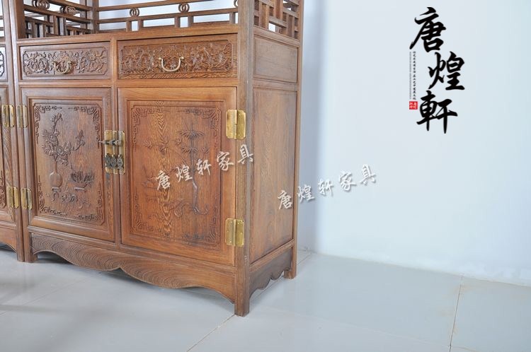 鸡翅木书柜四件套 (6)