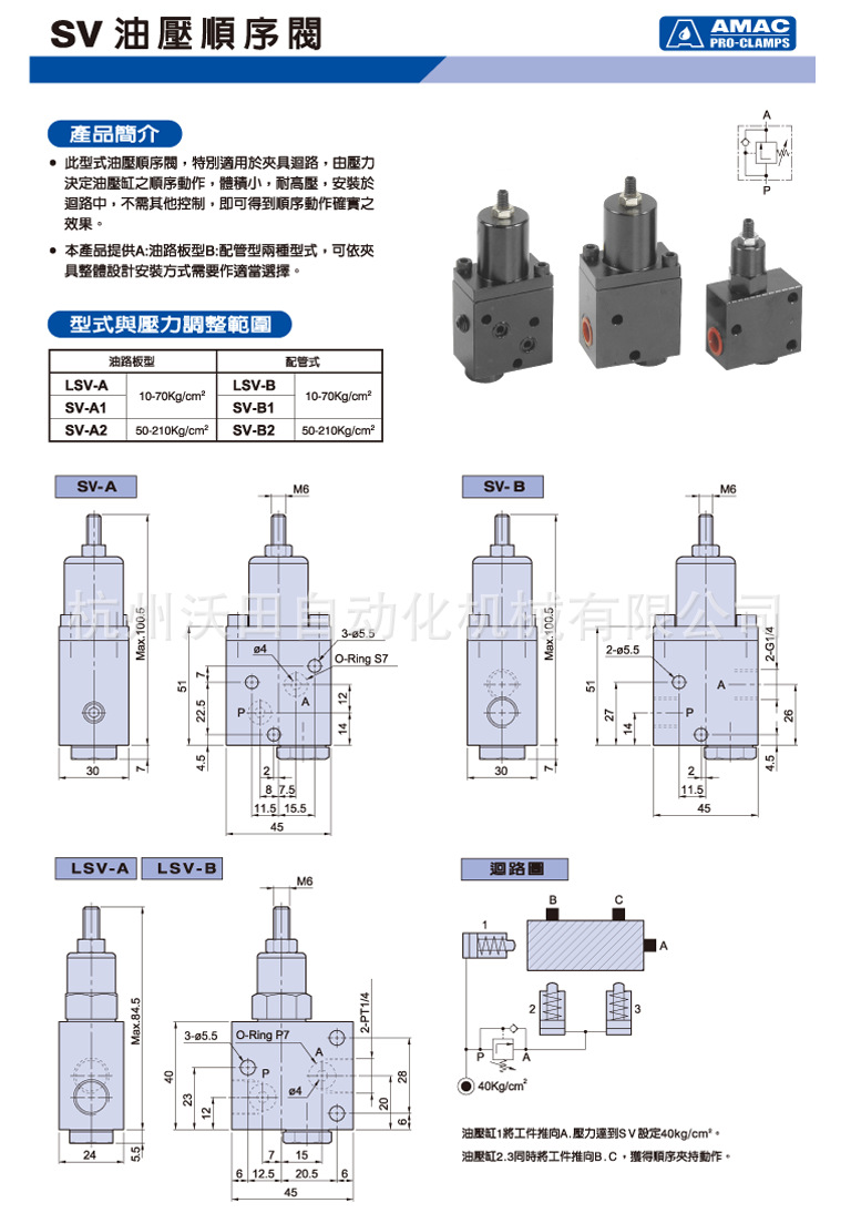 SV油压顺序阀