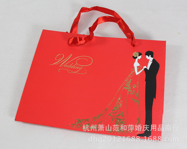 婚庆礼品袋喜糖盒喜糖袋 大号结婚回礼袋 创意手提包装袋 yu-b-05