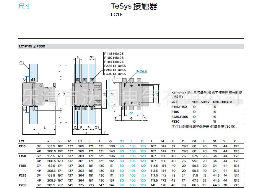 LC1-F115-800安装尺寸图