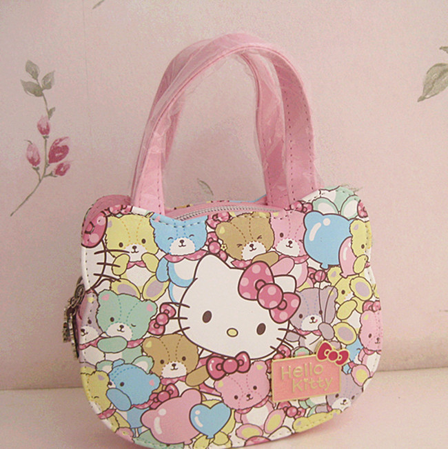 正版外貿Hello Kitty漫畫雙拉鏈手提包 小拎包工廠,批發,進口,代購