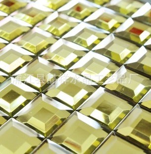 供应批发 金色玻璃马赛克，墙面砖，马赛克拼图瓷砖30*30cm
