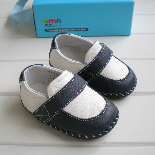 OMN 外贸全皮软皮底婴儿鞋防滑学步鞋休闲皮鞋男宝宝鞋1022-NV