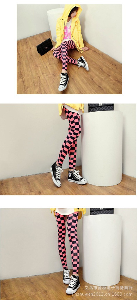 Y 804 黑白方块打底裤 (9)