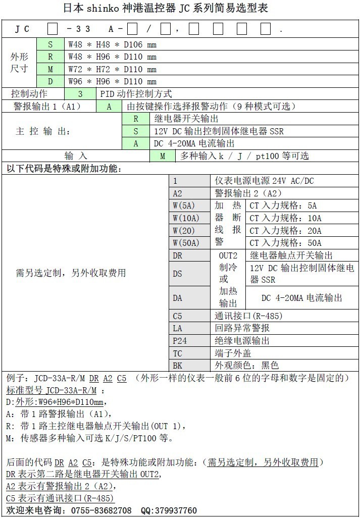 JCS-JCR-JCM-JCD選型表