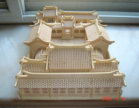 北京四合院/支付宝担保交易/小额起批3d木制仿真模型/diy益智玩具