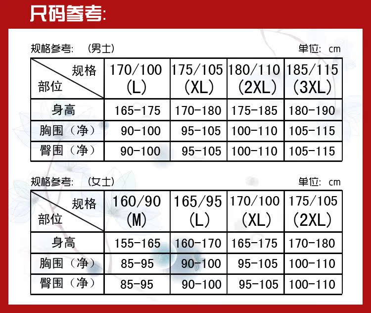 10031尺碼表