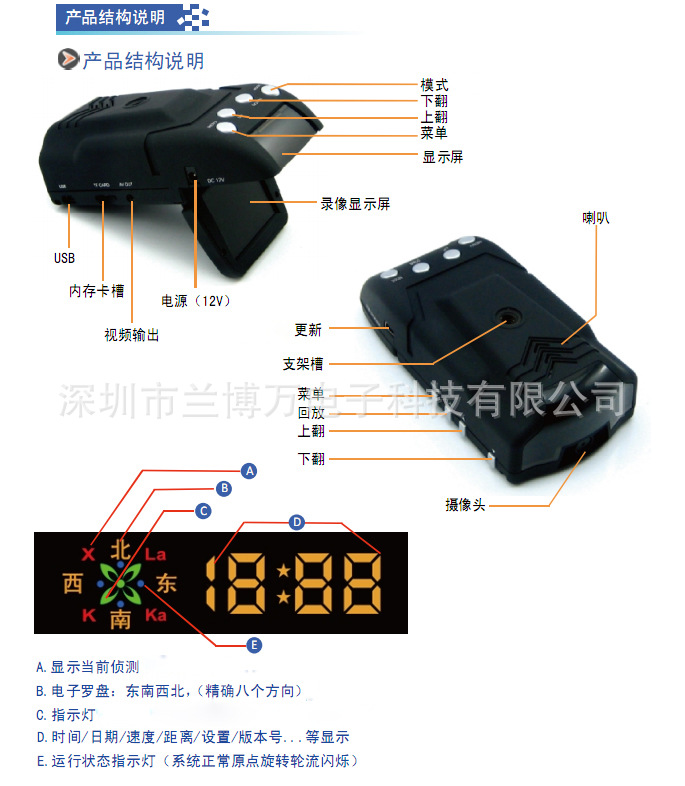 行车记录仪车载GPS导航仪