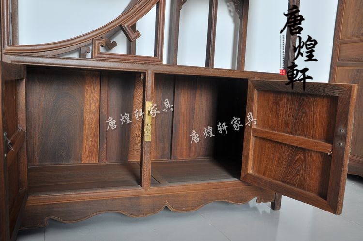 鸡翅木外方内圆博古架 (7)