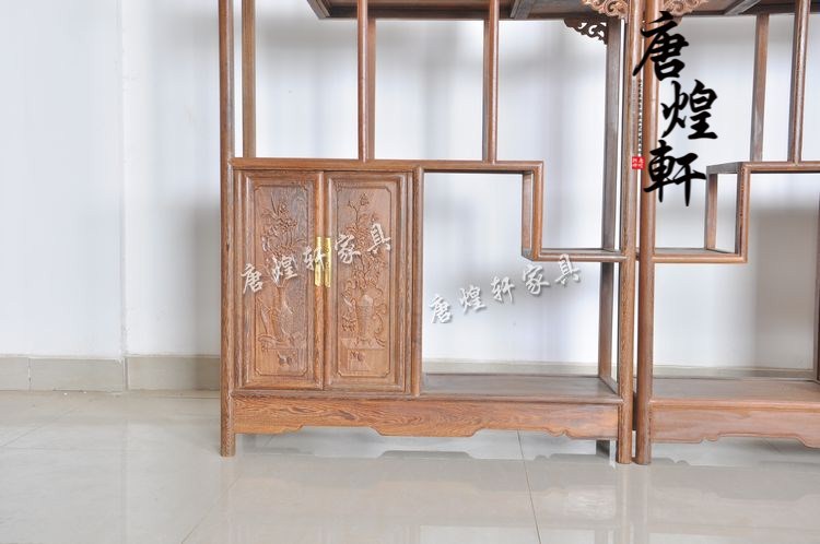 鸡翅木中抽博古架 (10)