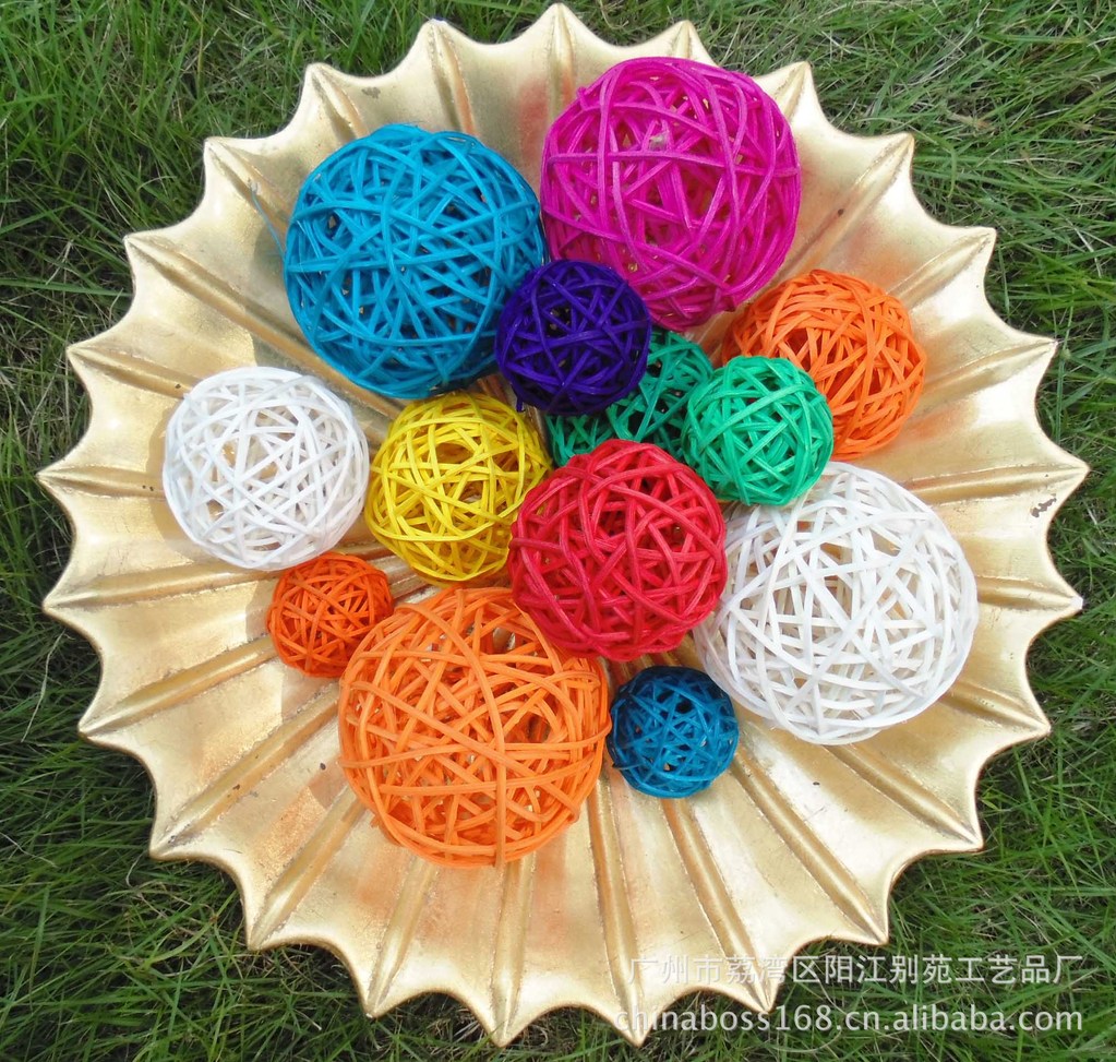 多款多色彩色藤球 藤制工艺品批发 藤编织产品